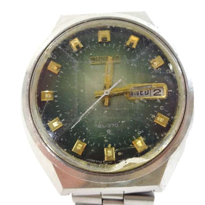Seiko 3703-8030 EL370 Green Dial